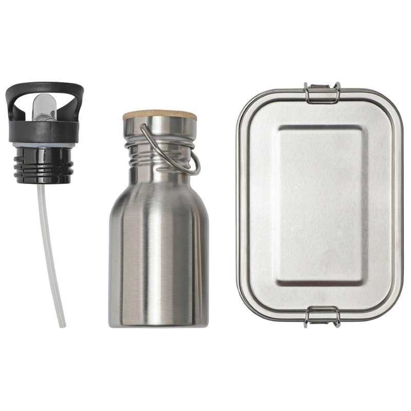 HAPS Nordic Zestaw na lunch - Pojemnik na jedzenie i butelka na wodę - Stalowa