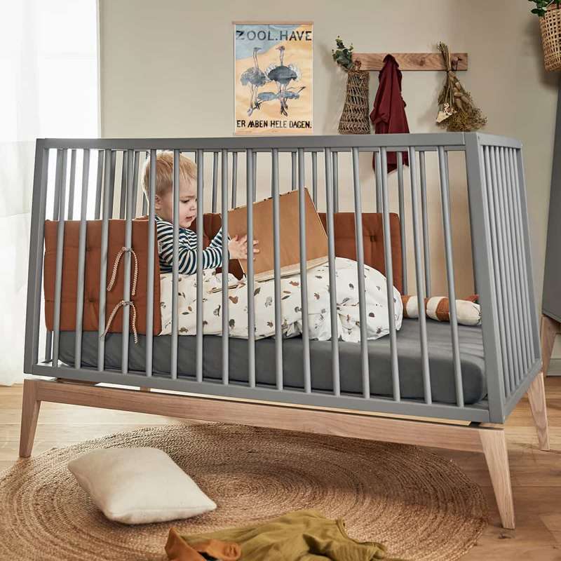 Leander Lagen 60x115 cm do łóżeczka dziecięcego - Organiczne - 2 szt. - Cool Grey